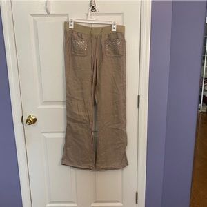 NWOT INC linen y2k flared pants